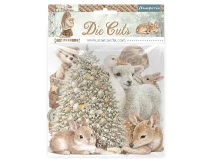stamperia white christmas die cuts assorted by cri
