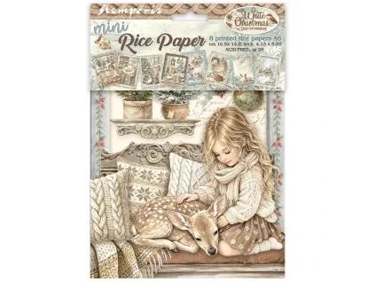 stamperia white christmas a6 mini rice paper selec