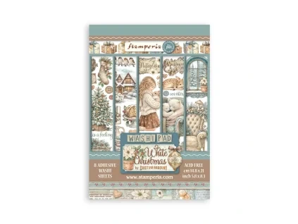 stamperia white christmas a5 washi pad 8pcs by cri