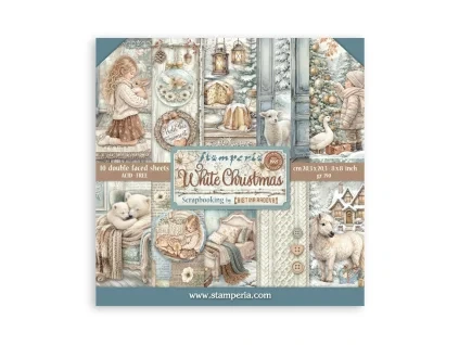 stamperia white christmas 8x8 inch paper pack by c