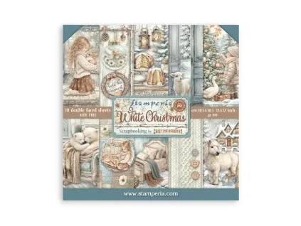 stamperia white christmas 12x12 inch paper pack by