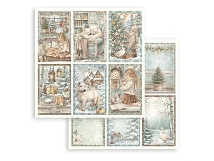 stamperia white christmas 12x12 inch paper sheet 6
