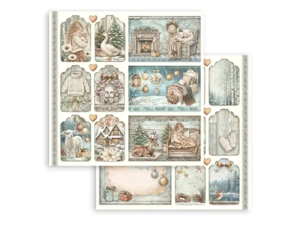 stamperia white christmas 12x12 inch paper sheet m
