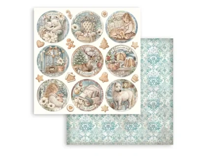 stamperia white christmas 12x12 inch paper sheet r