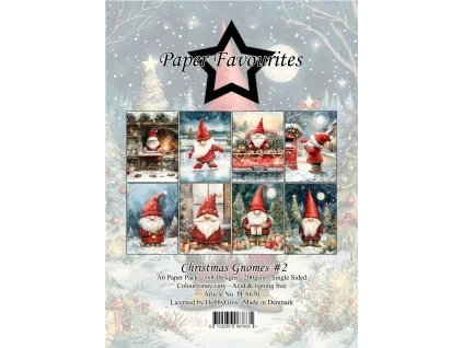 paper favourites christmas gnomes 2 a6 paper pack