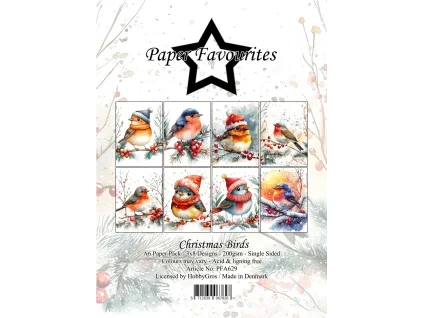 paper favourites christmas birds a6 paper pack pfa