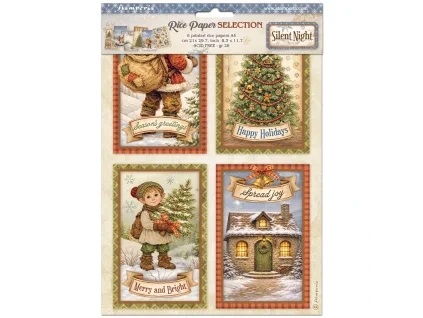 stamperia silent night a4 rice paper selection 6pc