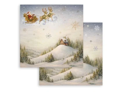 stamperia silent night 12x12 inch paper sheet sant