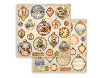 stamperia silent night 12x12 inch paper sheet ball