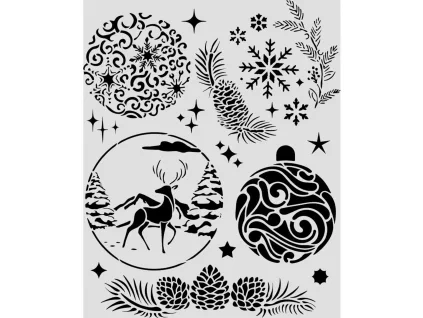 stamperia thick stencils 20x25cm christmas balls k (1)