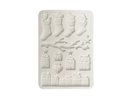 stamperia a5 silicon mould christmas socks and pre