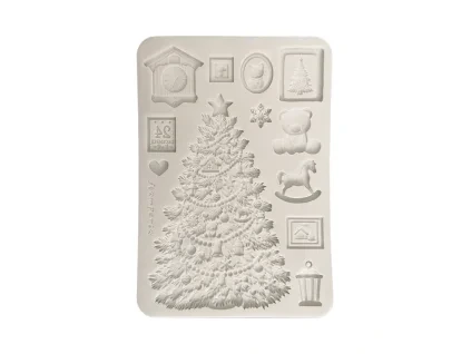 stamperia a5 silicon mould christmas tree kacma621