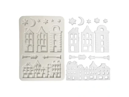 stamperia a5 silicon mould christmas village kacma (1)