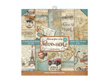 stamperia around the world 8x8 inch paper pack sbb