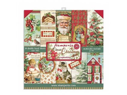 stamperia classic christmas 8x8 inch paper pack sb