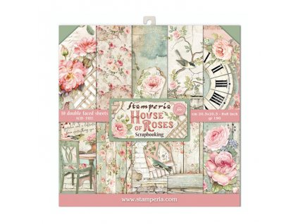 stamperia house of roses 8x8 inch paper pack sbbs0