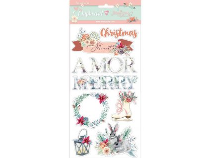 stamperia chipboard 15x30cm amor merry christmas d