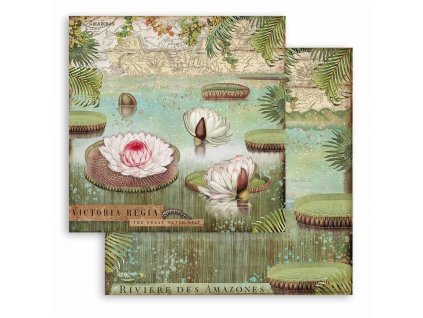 stamperia amazonia water lily 12x12 inch paper she