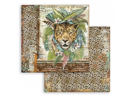 stamperia amazonia jaguar 12x12 inch paper sheets