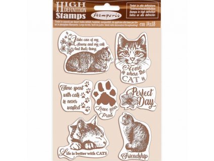 stamperia natural rubber stamp cats wtkcc188