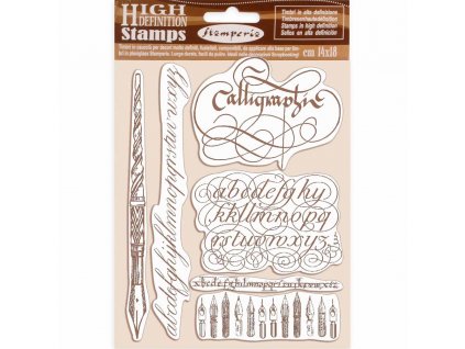 stamperia natural rubber stamp calligraphy wtkcc18