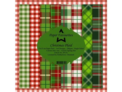 paper favourites christmas plaid 6x6 inch paper pa