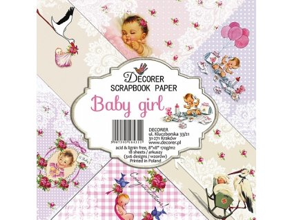 decorer baby girl 8x8 inch paper pack decor b33 43