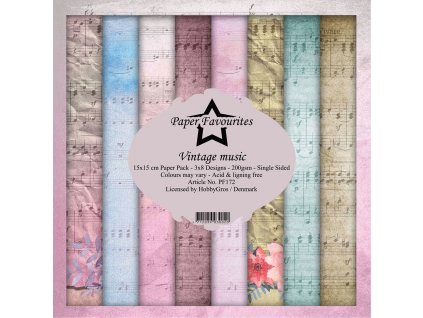 paper favourites vintage music 6x6 inch paper pack