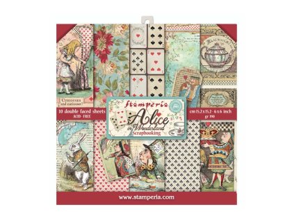 stamperia alice in wonderland 6x6 inch paper pack