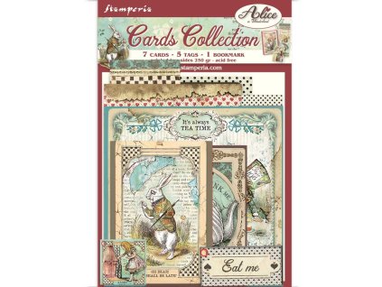 stamperia cards collection alice in wonderland sbc