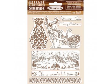 stamperia natural rubber stamp winter time wtkcc16