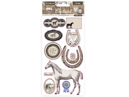 stamperia chipboard 15x30cm romantic horses dflcb3