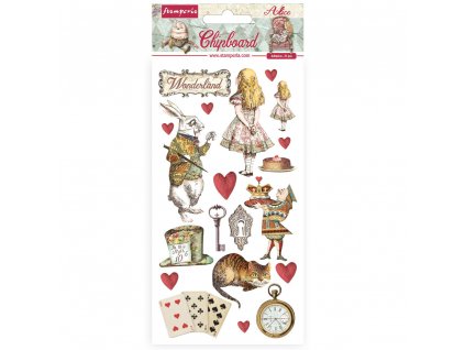 stamperia chipboard 15x30cm alice in wonderland df