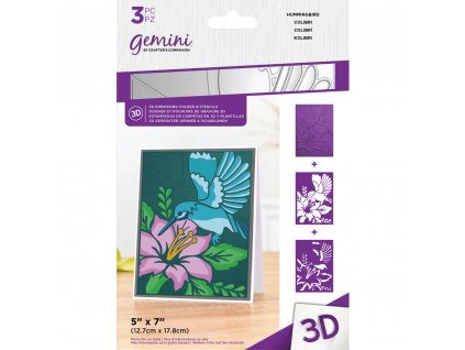 gemini humming bird 3d embossing folder stencil ge