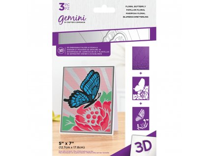 gemini floral butterfly 3d embossing folder stenci