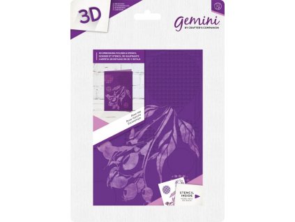 gemini rose hip 3d 5x7 embossing folder stencil ge