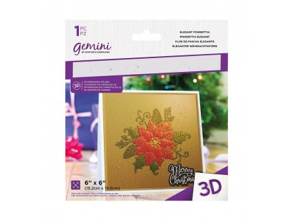 gemini elegant poinsettia 3d embossing folder gem