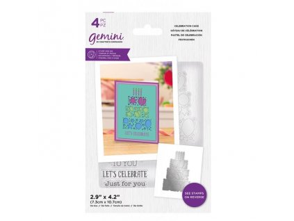 gemini celebration cake stamp die gem std ceca