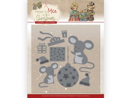 Šablona kovová vyřezávací Myší Vánoce