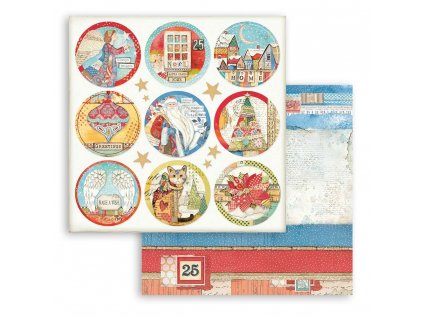 stamperia christmas patchwork rounds 12x12 inch pa