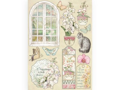stamperia colored wooden shapes a5 window klsp087
