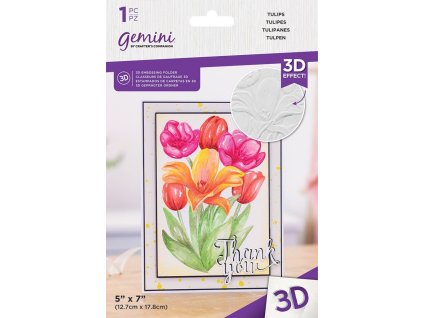 gemini tulips 3d embossing folder gem ef5 3d tuli