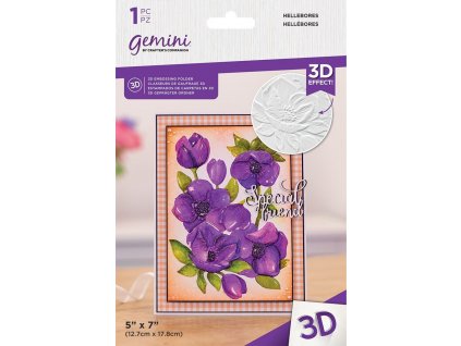 gemini hellebores 3d embossing folder gem ef5 3d h