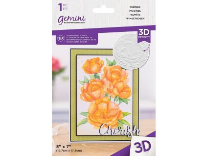 gemini peonies 3d embossing folder gem ef5 3d peon