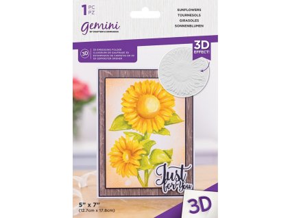 gemini sunflowers 3d embossing folder gem ef5 3d s