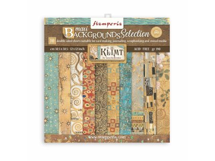 stamperia klimt maxi backgrounds 12x12 inch paper