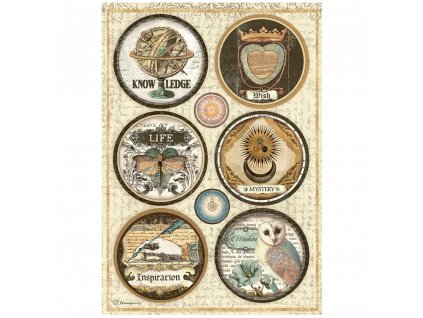 stamperia rice paper a4 alchemy rounds 6 pcs dfsa4