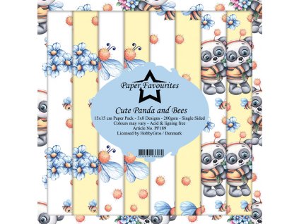 paper favourites cute panda and bees 6x6 inch pape