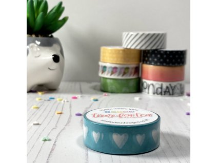 time for tea designs washi tape blue hearts t4t 77