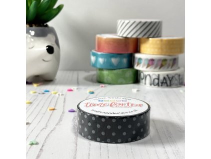 time for tea designs washi tape black polka dots t